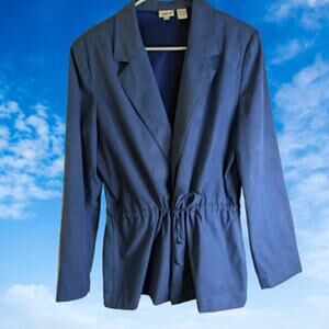 Together 14 faux suede lined long sleeve draw string closure sky blue jacket.